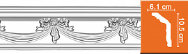 Потолочный плинтус с орнаментом DECOMASTER 95603 (105*61*2400)