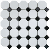 Мозаика Octagon small White/Black Matt (IDLA2575) 295x295x6